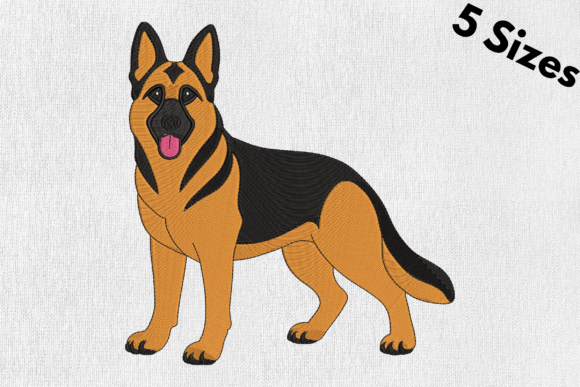 German Shepherd Dog Embroidery Design
