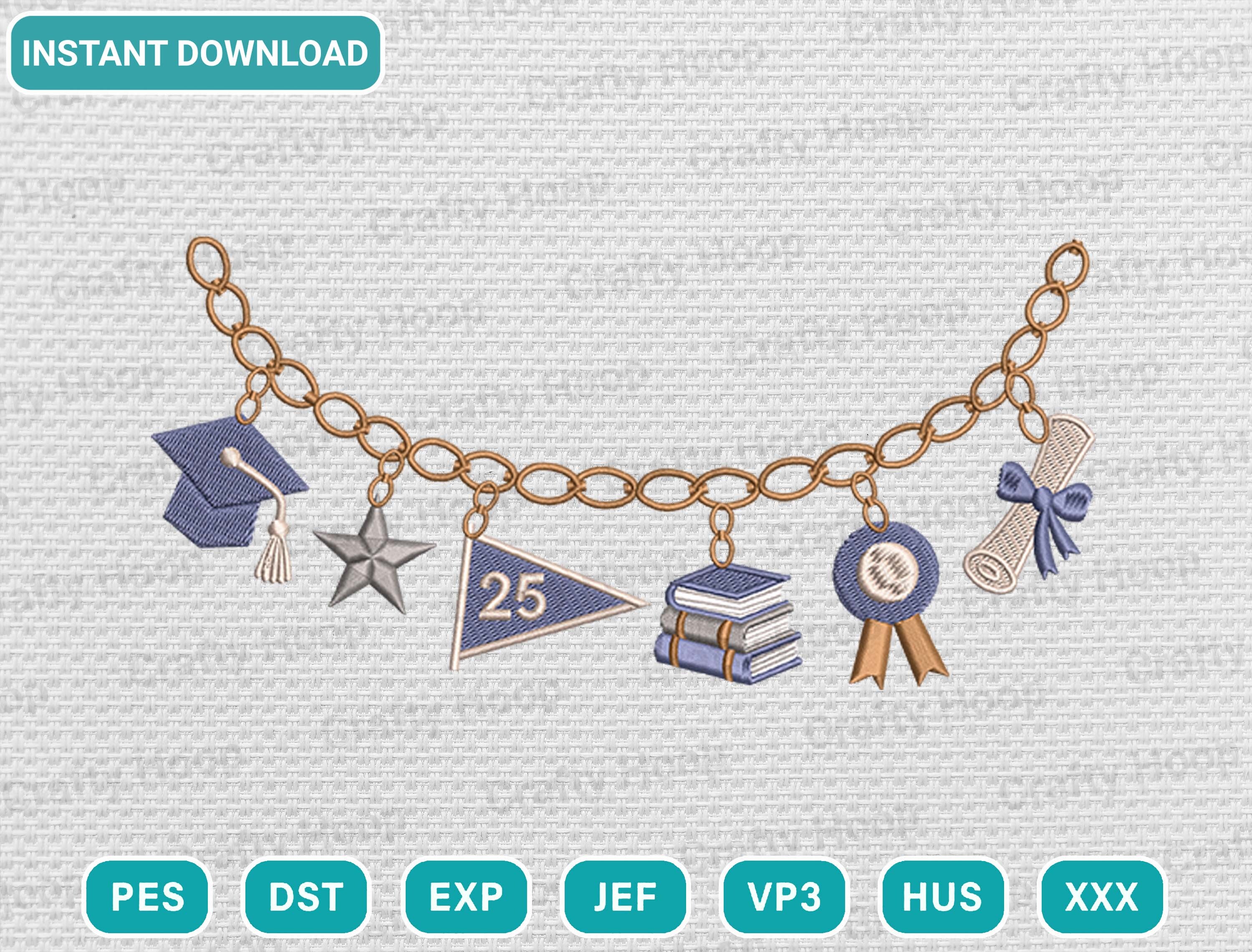 Graduation Garland Embroidery Design