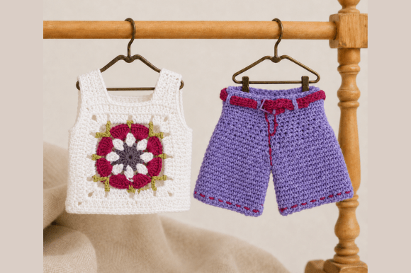 Granny Square Doll Outfit Crochet Patter