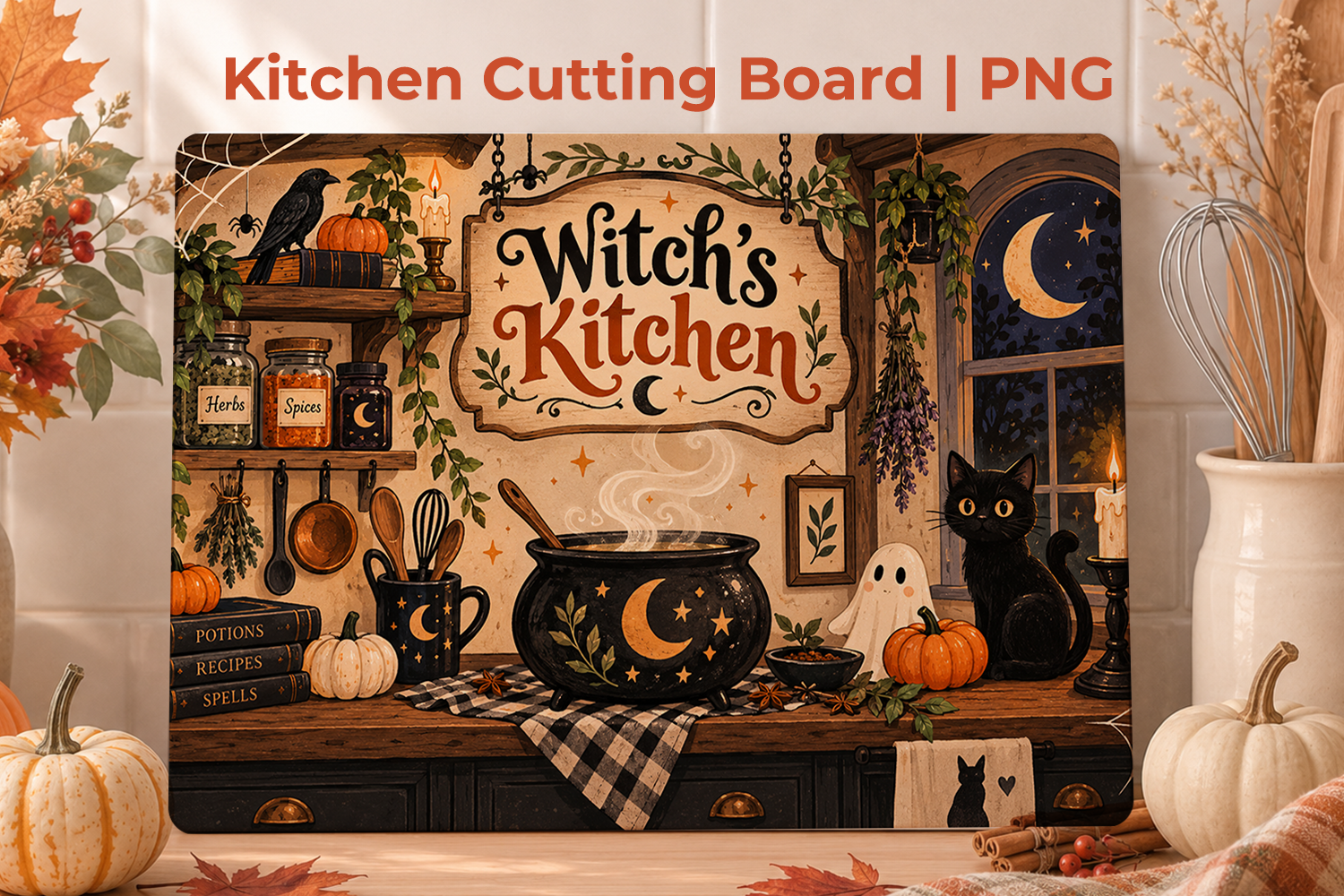 Halloween Cutting Board Sublimation PNG