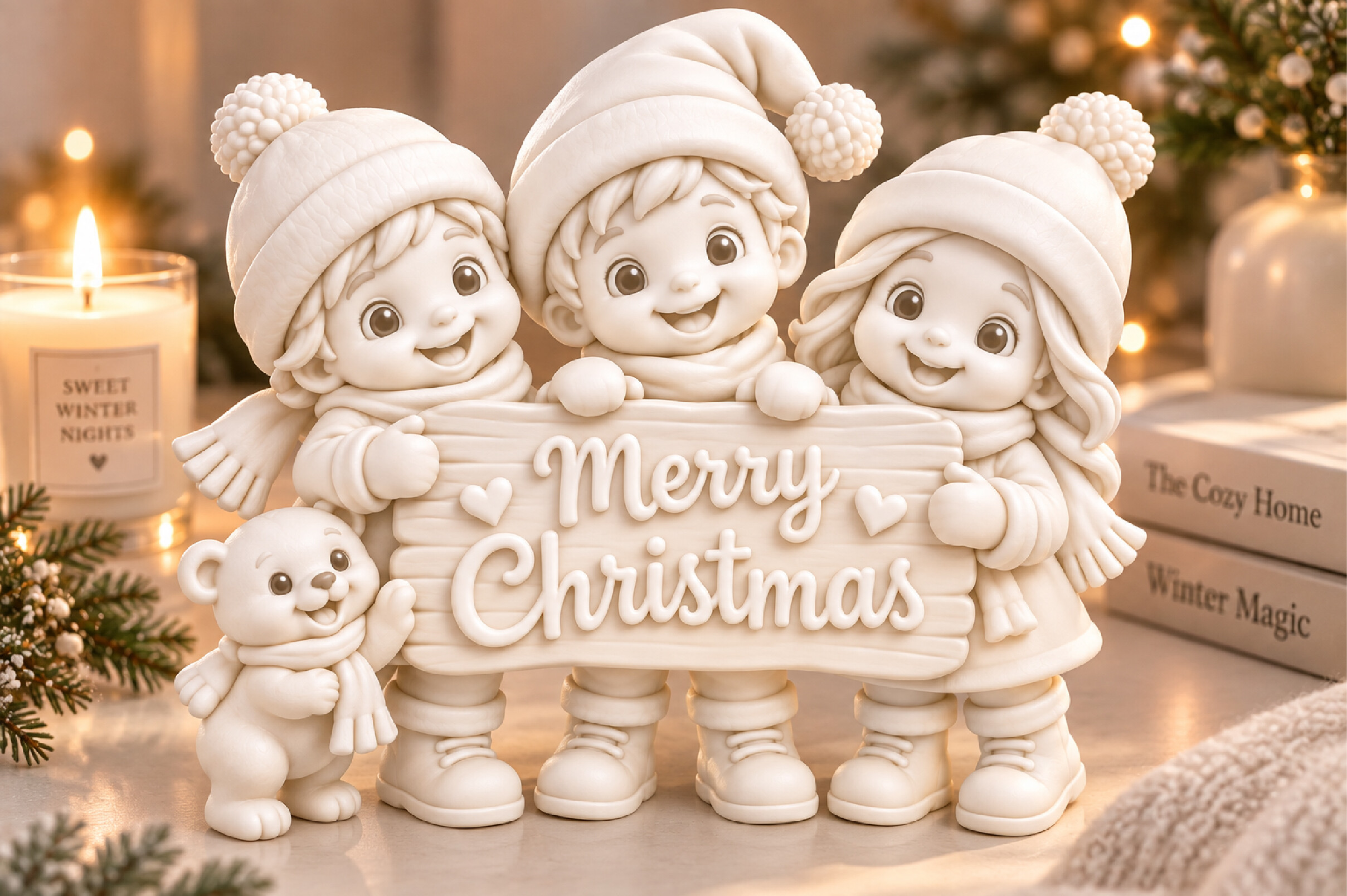 Merry Christmas Family 3D STL File – Holiday 3D Printing Design - Image 5