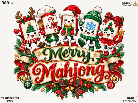 Merry Mahjong Christmas PNG, Christmas M