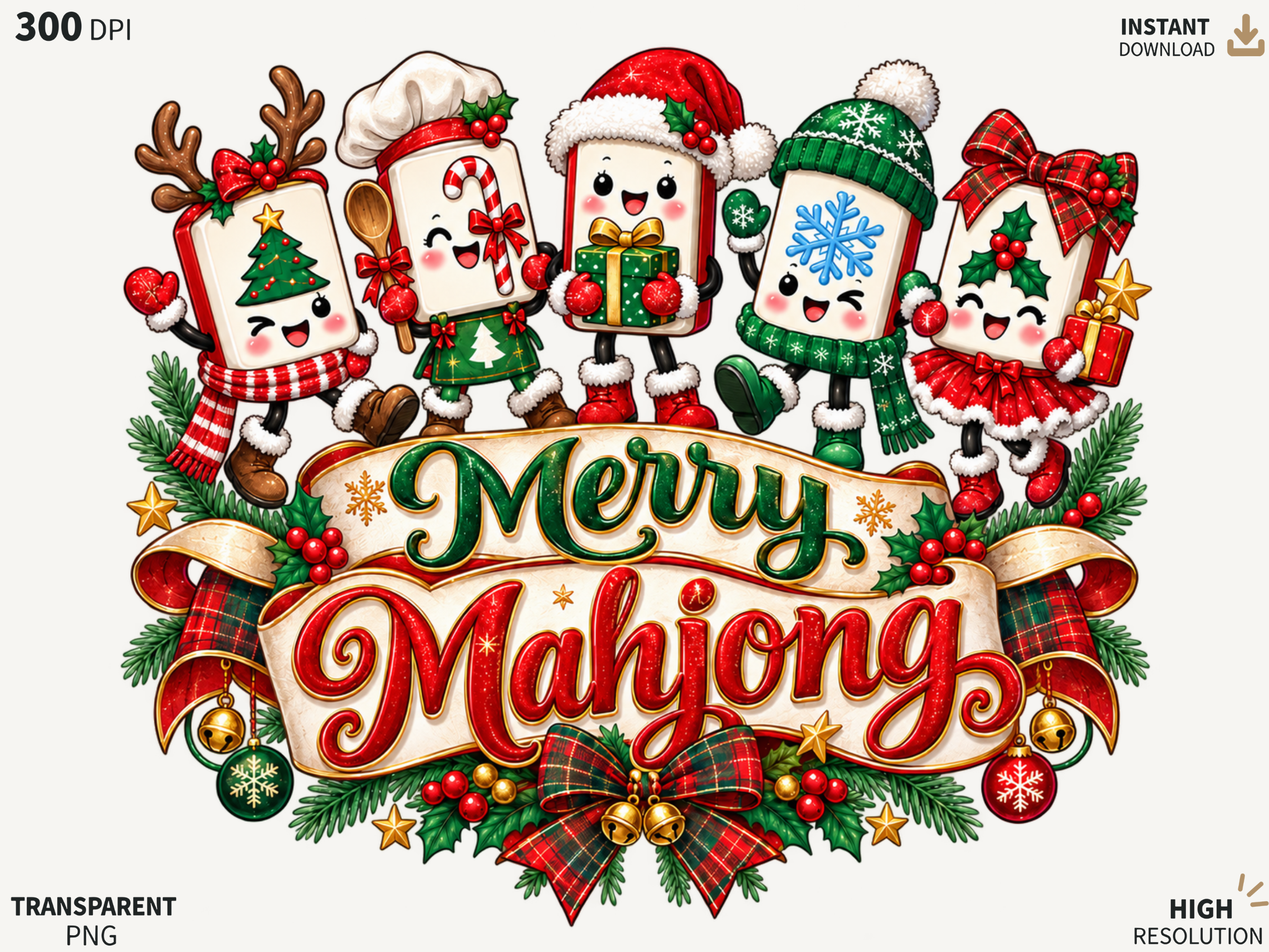 Merry Mahjong Christmas PNG, Christmas M