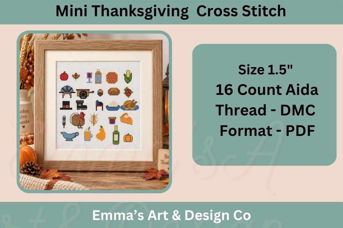 Mini Thanksgiving Cross Stitch Patterns