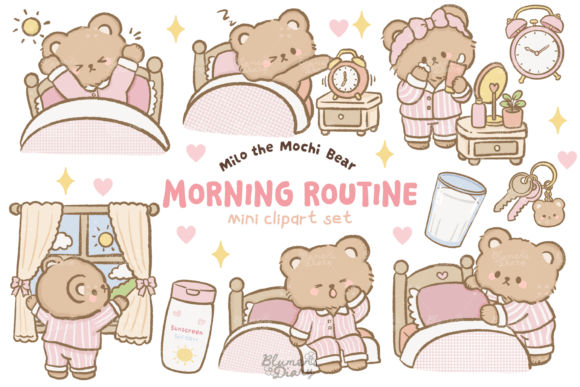 Morning Routine Bear Clipart