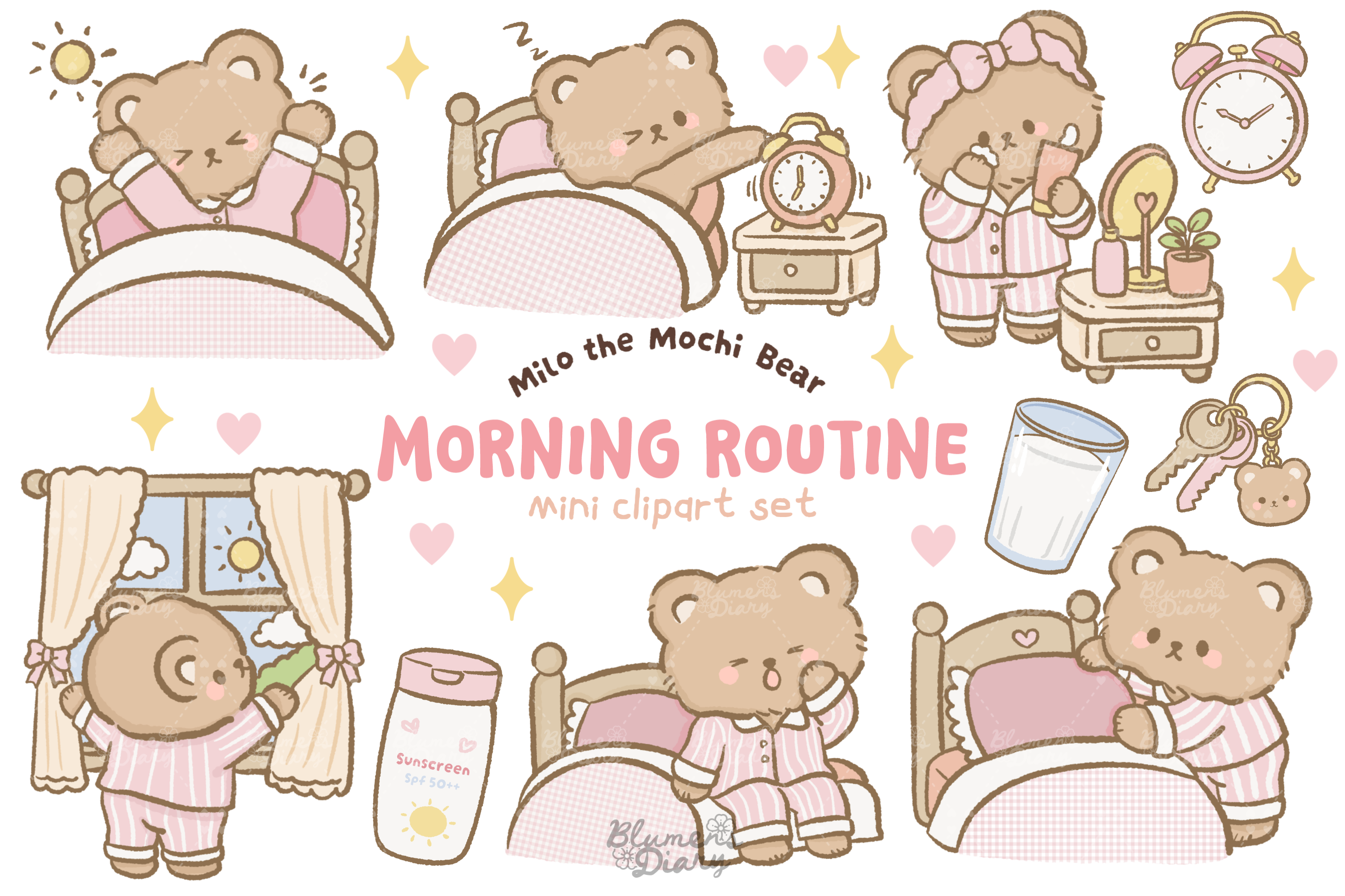 Morning Routine Bear Clipart