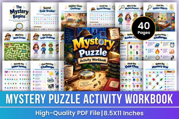 Mystery Puzzle Activity Workbook | Kdp