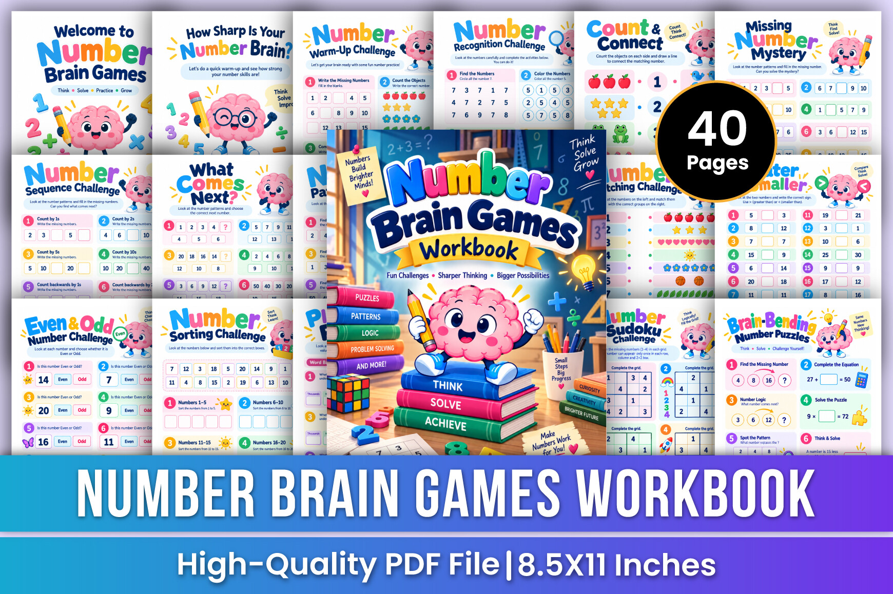 Number Brain Games Workbook | Maths