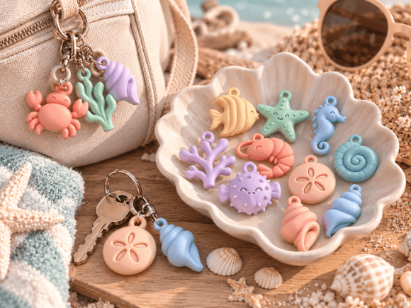 Ocean Charms STL Bundle  12 3D Printable Sea Animal Charms for Keychains - Image 4