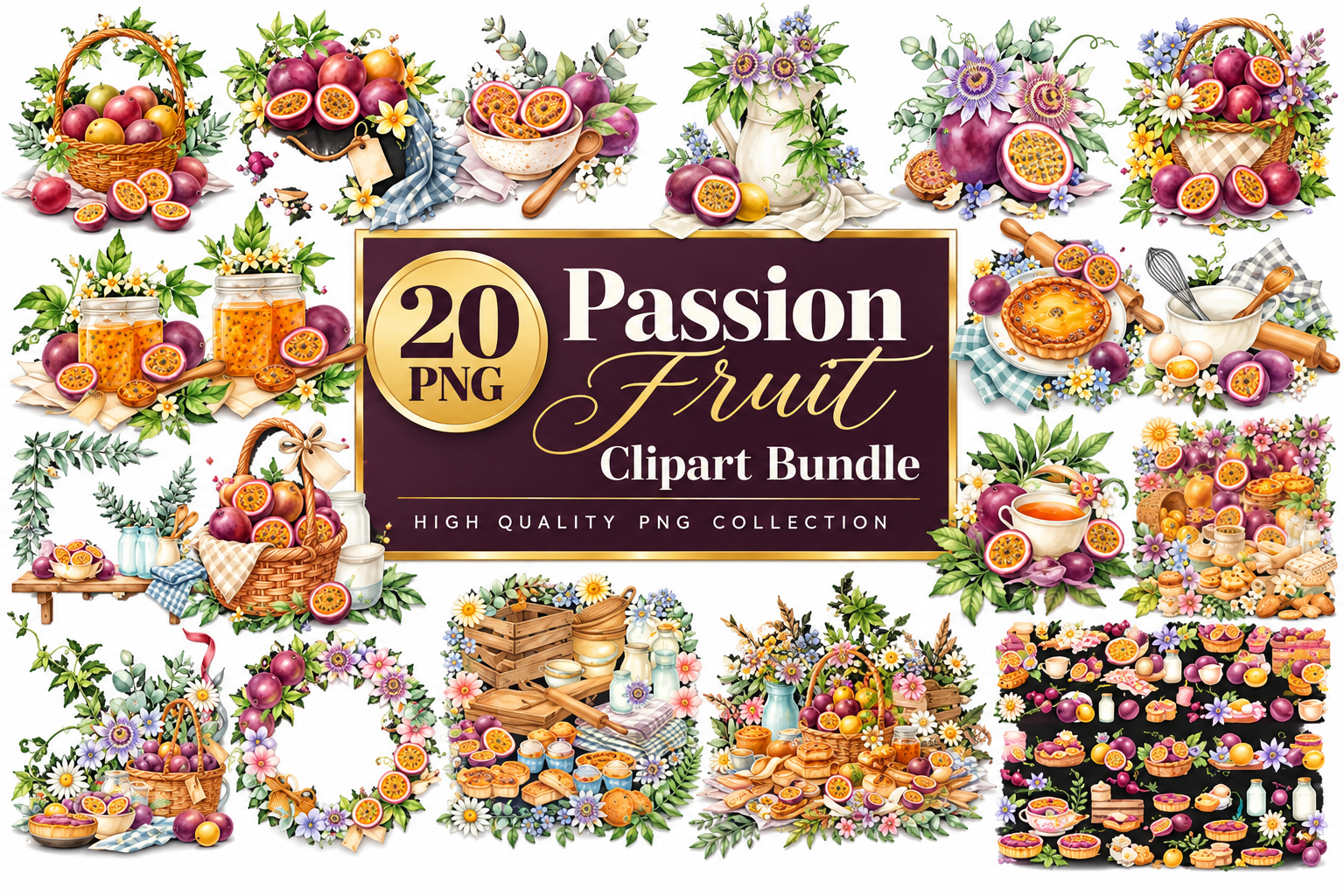 Passion Fruit Clipart Bundle 2