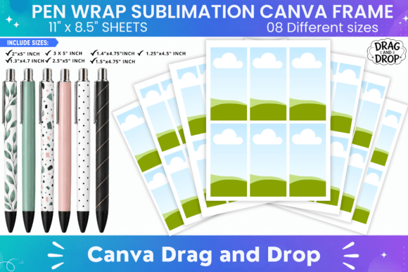 Pen Wrap Sublimation Canva Template