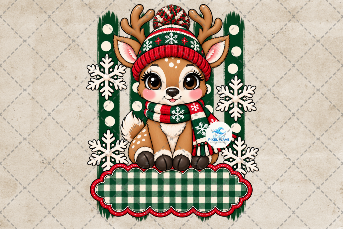 Personalized Christmas Reindeer Boy Png