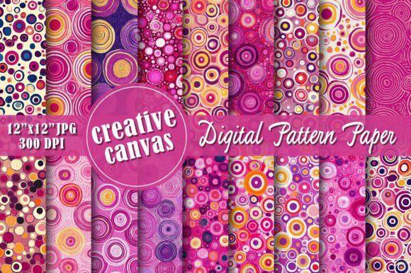 Pink Circle Digital Paper Bundle