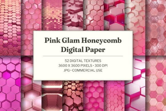 Pink Glam Honeycomb Digital Paper