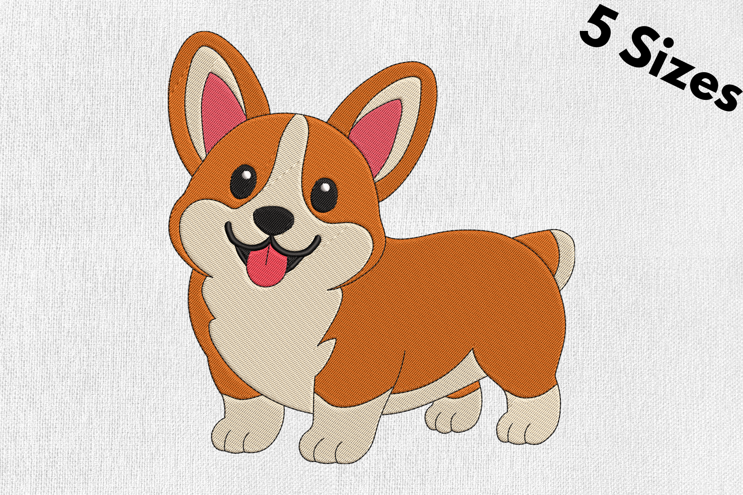 Puppy, Corgi Dog Embroidery Design