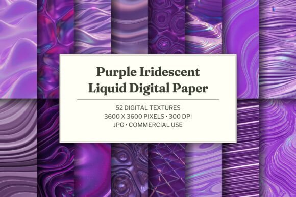 Purple Iridescent Liquid Digital Paper