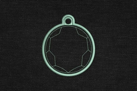 Round Gem Fob Key Ring Tag in the Hoop