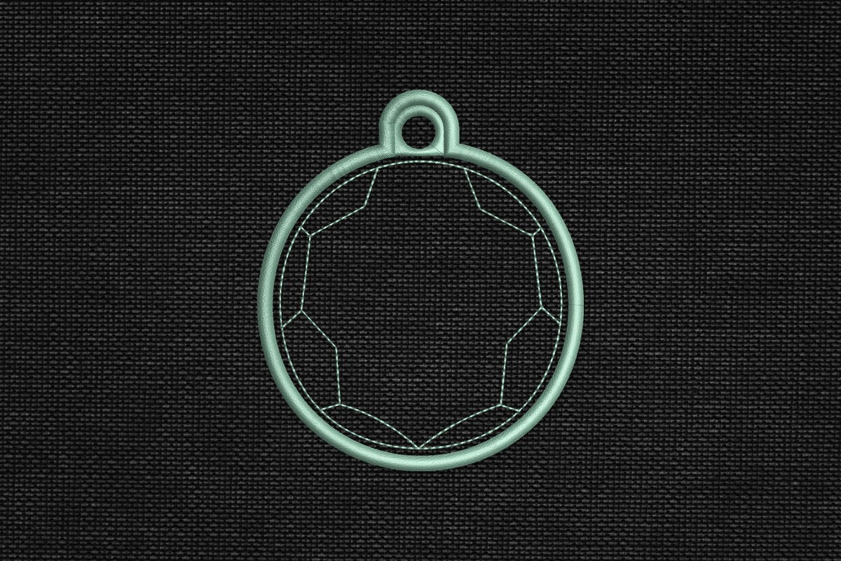 Round Gem Fob Key Ring Tag in the Hoop