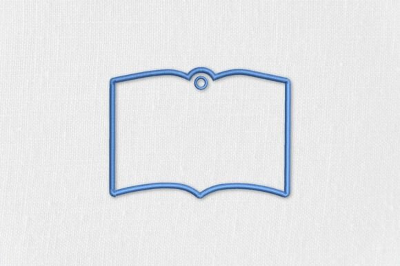 Simple Open Book Shaped Frame Applique