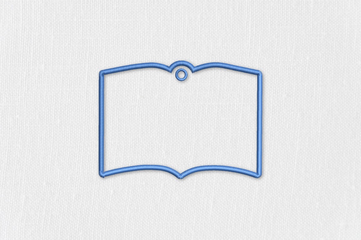 Simple Open Book Shaped Frame Applique