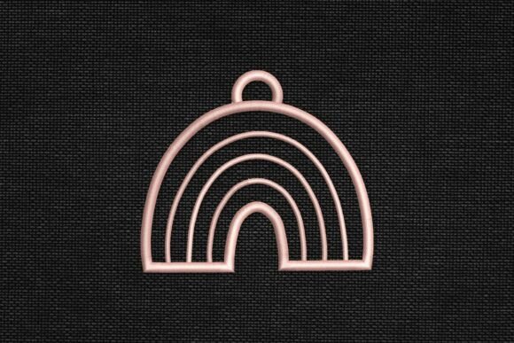 Simple Outline Rainbow Bag Tag Applique