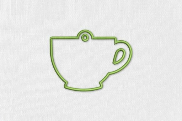 Simple Teacup Outline Applique