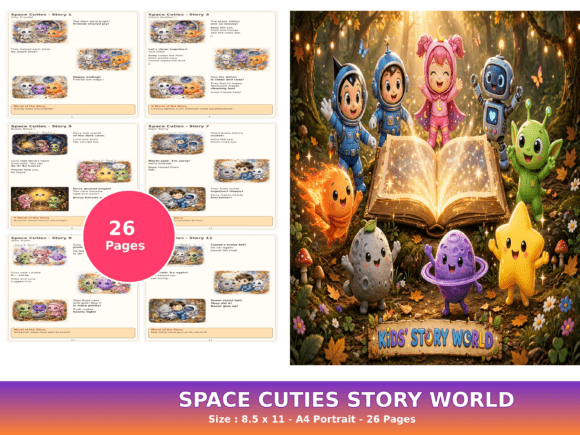 Space Cuties Storybook - Coloring Pages