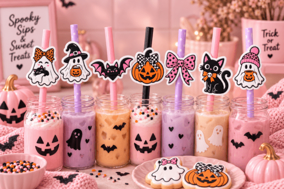 Halloween Straw Topper Bundle – 7-Piece 3D Print STL & 3MF Files - Image 1