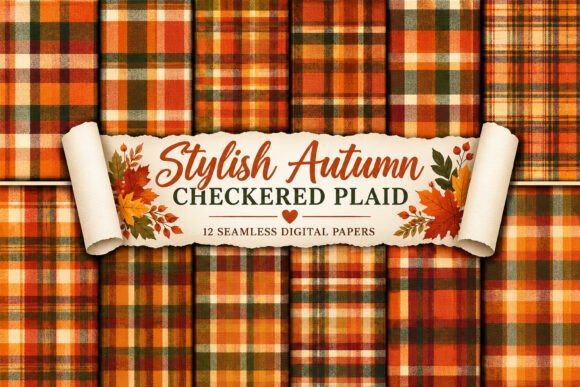 Stylish Autumn Checkered Plaid Pattern