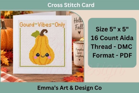 Thanksgiving Cross Stitch Card Pattern