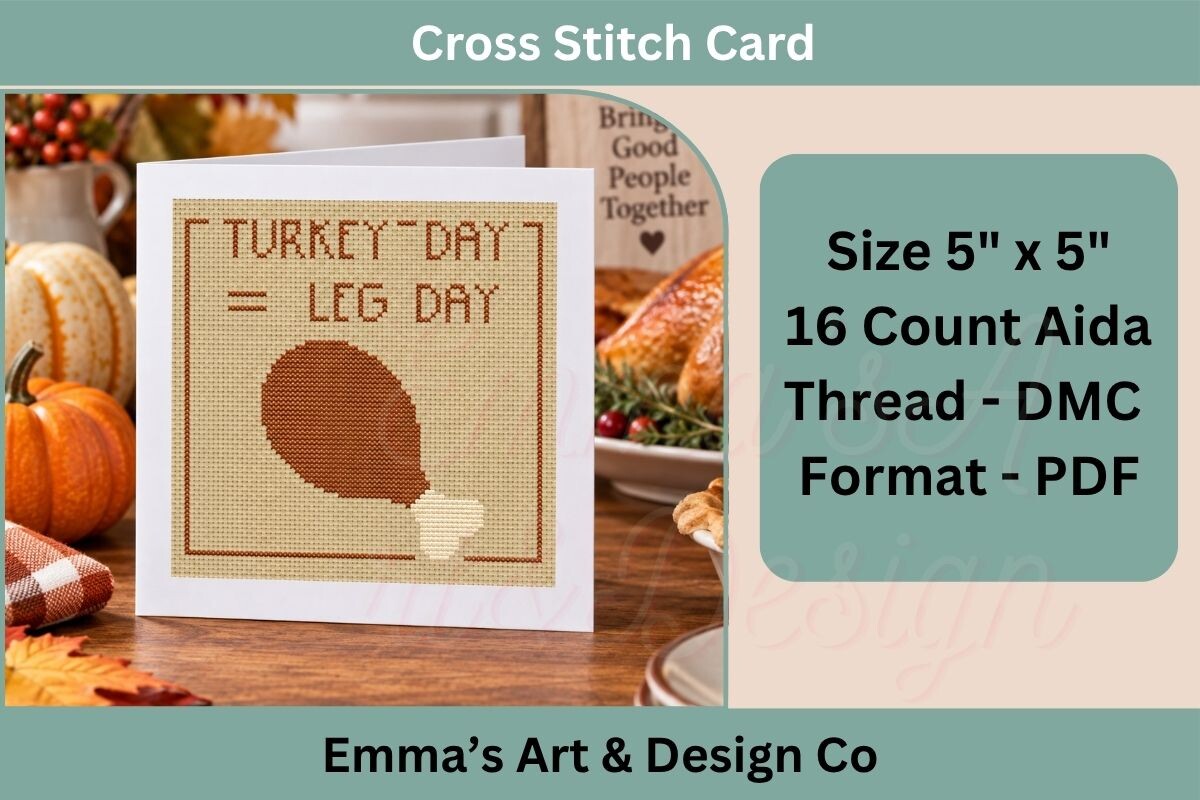 Thanksgiving Cross Stitch Card Pattern