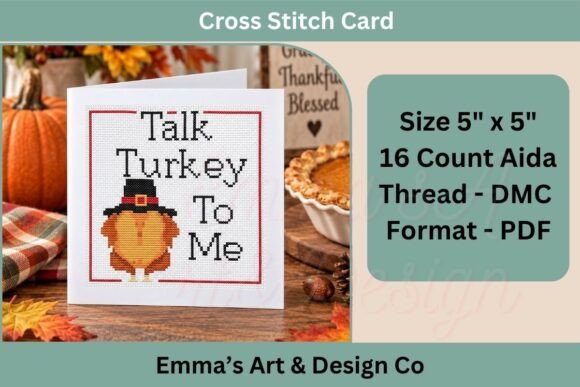 Thanksgiving Cross Stitch Card Pattern