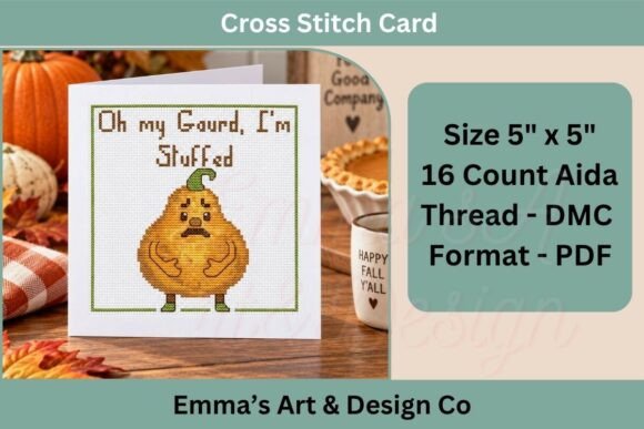 Thanksgiving Cross Stitch Card Pattern