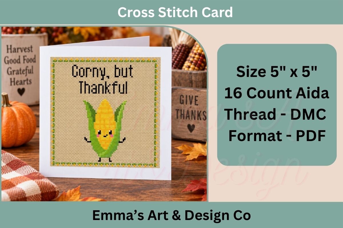 Thanksgiving Cross Stitch Card Pattern