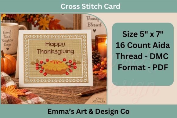 Thanksgiving Cross Stitch Card Pattern