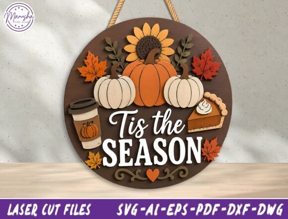Tis the Season Fall Door Hanger SVG