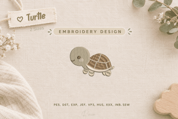 Turtle Mini Baby Embroidery Design