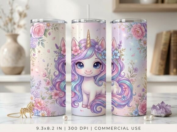 Unicorn 20oz 40oz Tumbler Wrap PNG