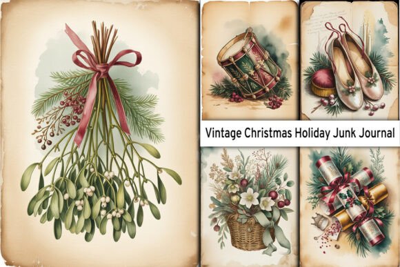 Vintage Christmas Holiday Junk Journals