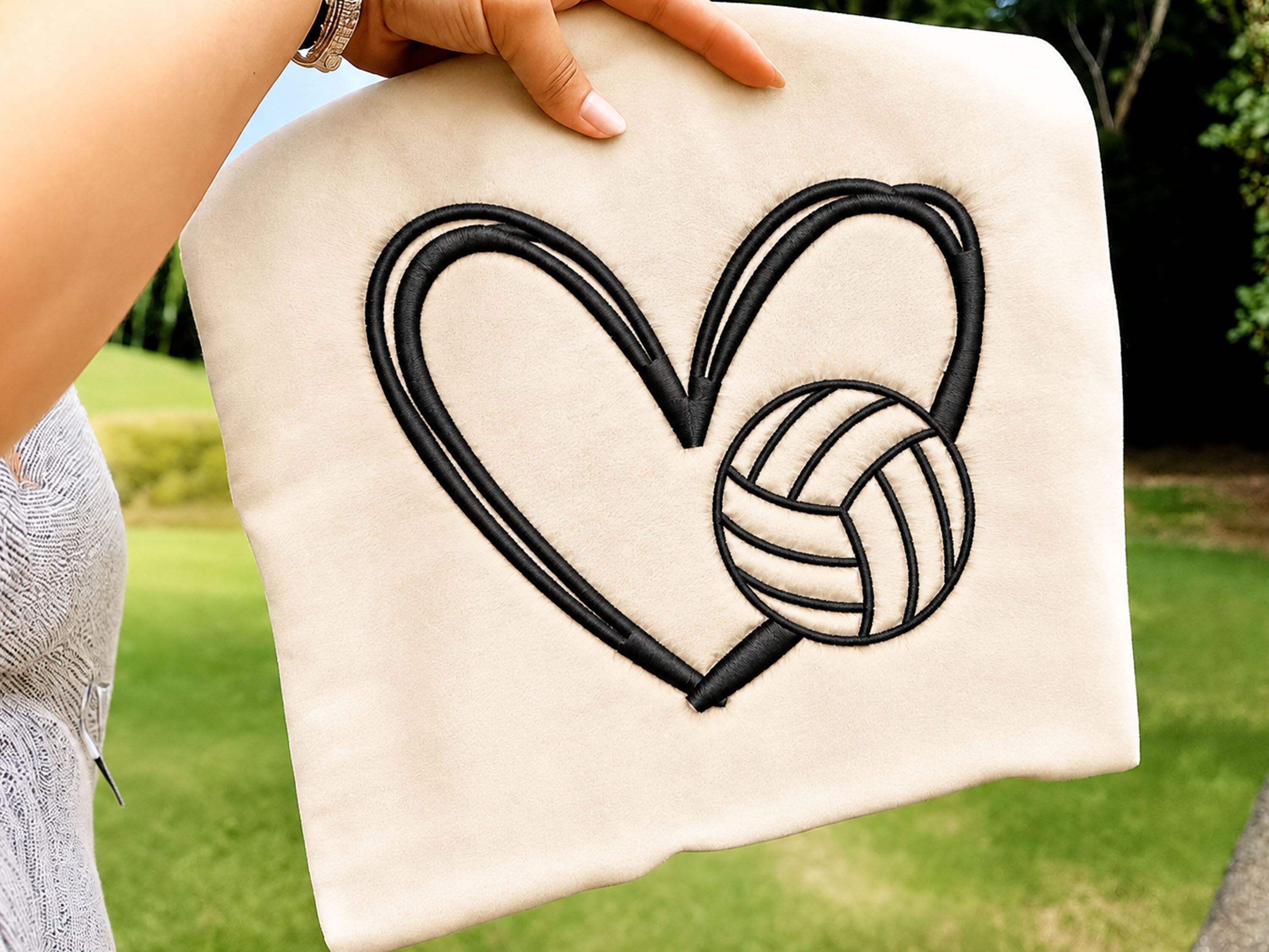 Volleyball Heart Embroidery Design