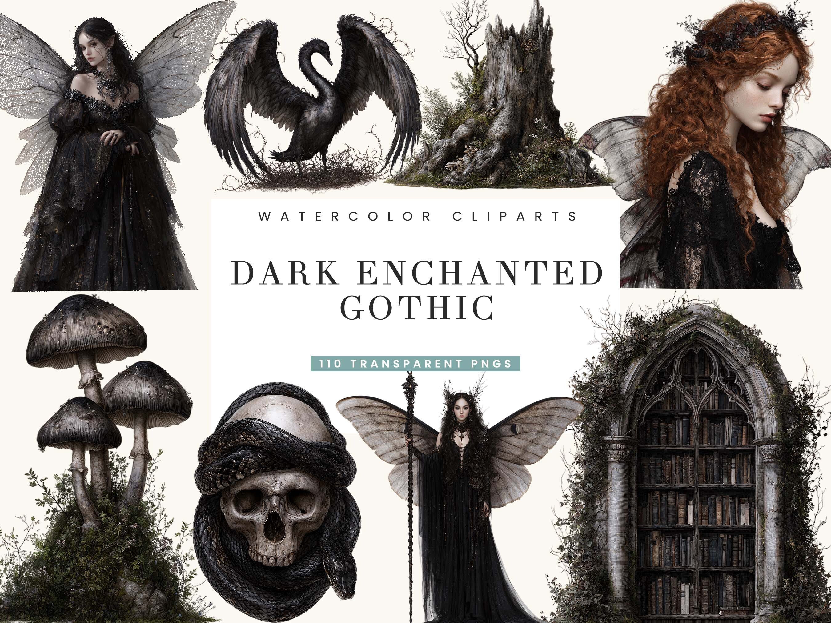 Watercolor Dark Enchanted Gothic