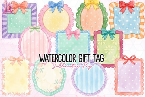 Watercolor Gift Tag PNG