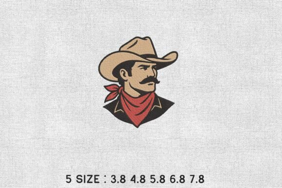 Western Cowboy Portrait Embroidery File