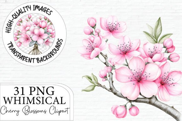 Whimsical Cherry Blossom Clipart