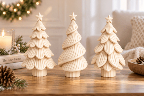 3D Printable Christmas Tree Trio STL – Nordic Holiday Decor Set - Image 4