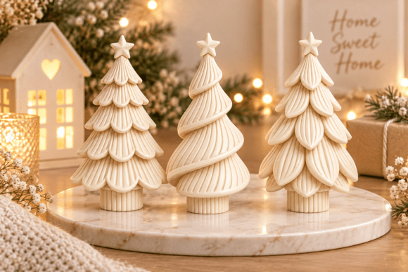 3D Printable Christmas Tree Trio STL – Nordic Holiday Decor Set - Image 5