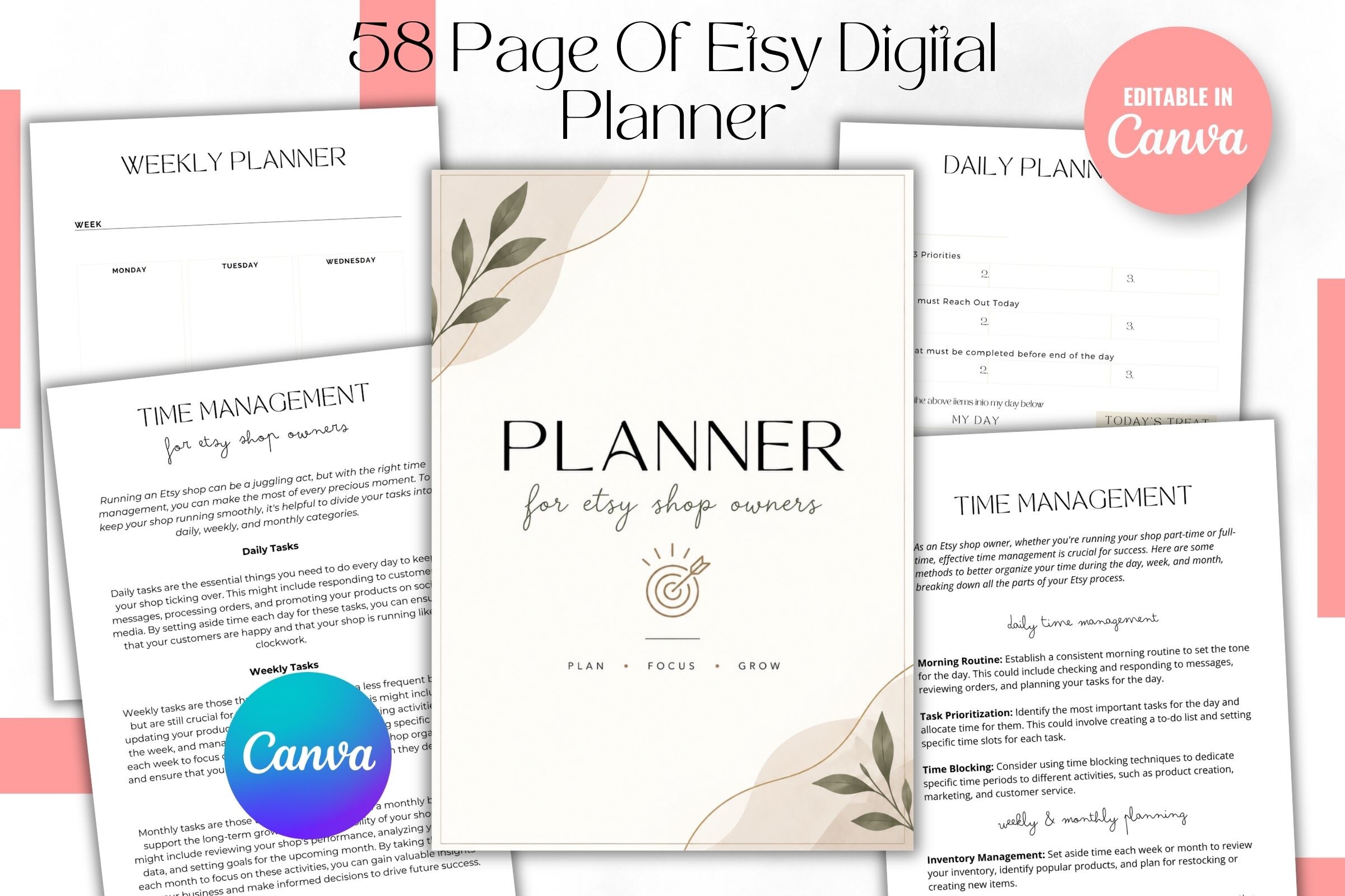 58 Page of Etsy Digital Planner