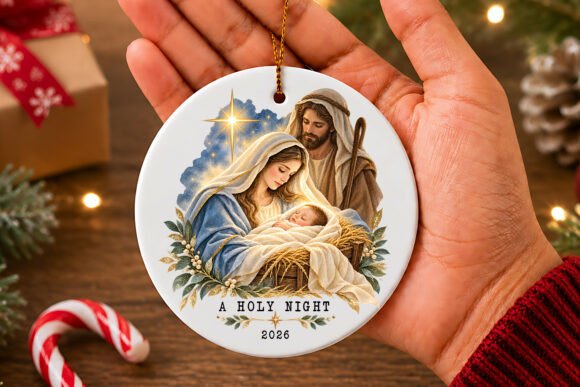 A Holy Night Christmas Ornament PNG