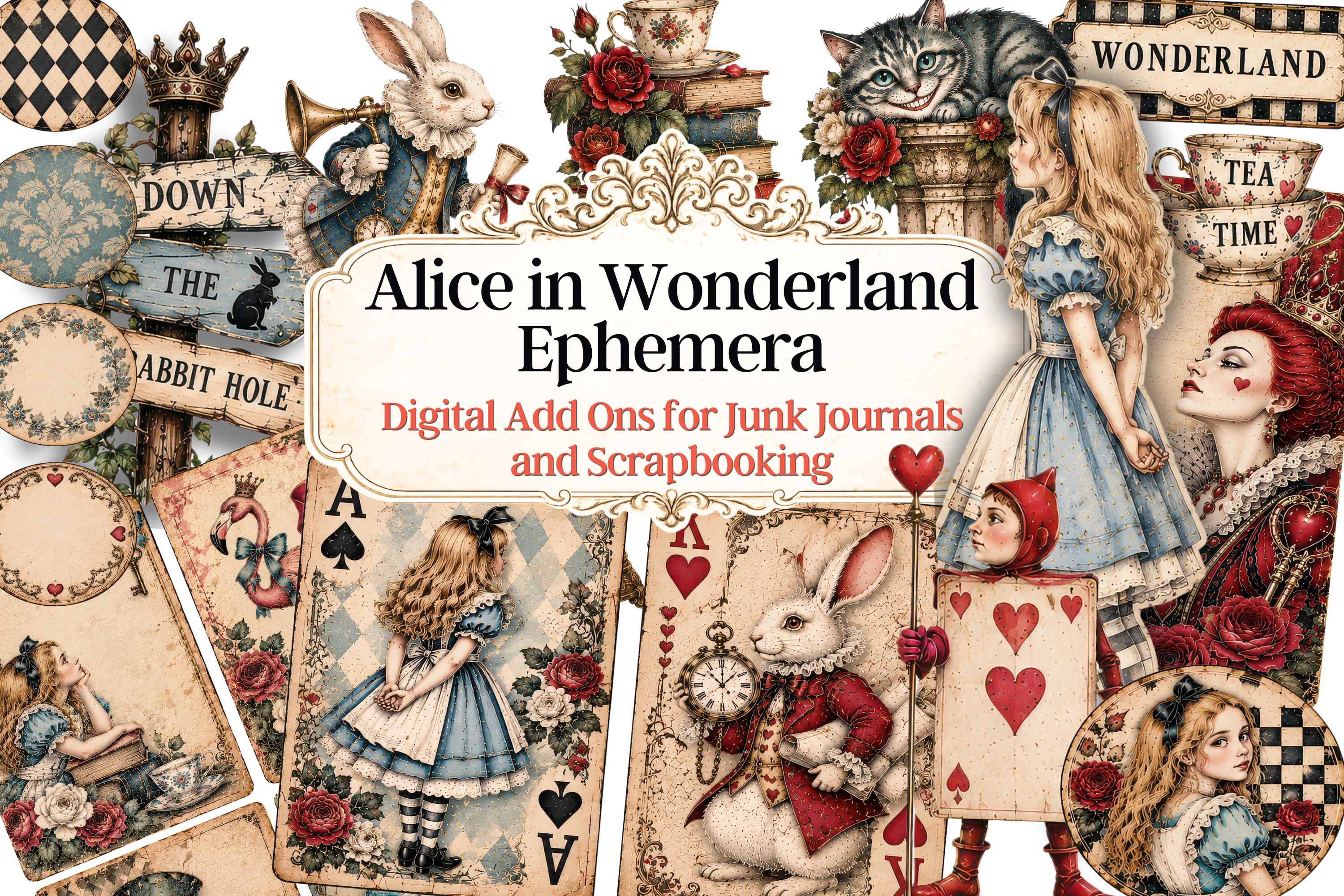 Alice in Wonderland Ephemera for DIY