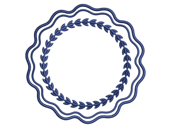 Blue Leaf Wreath Wavy Placemat